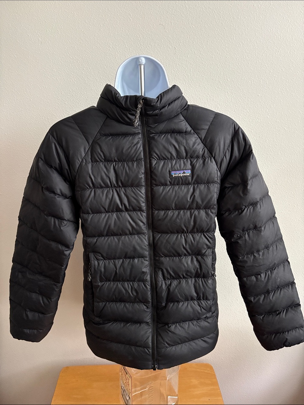 Patagonia Kids Black Down Quilted Lightweight Puffer Jacket Size Large